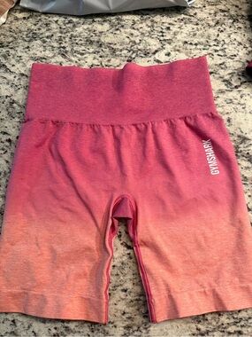 Gymshark Kids Pink to Coral Ombre High-Rise Bike Shorts